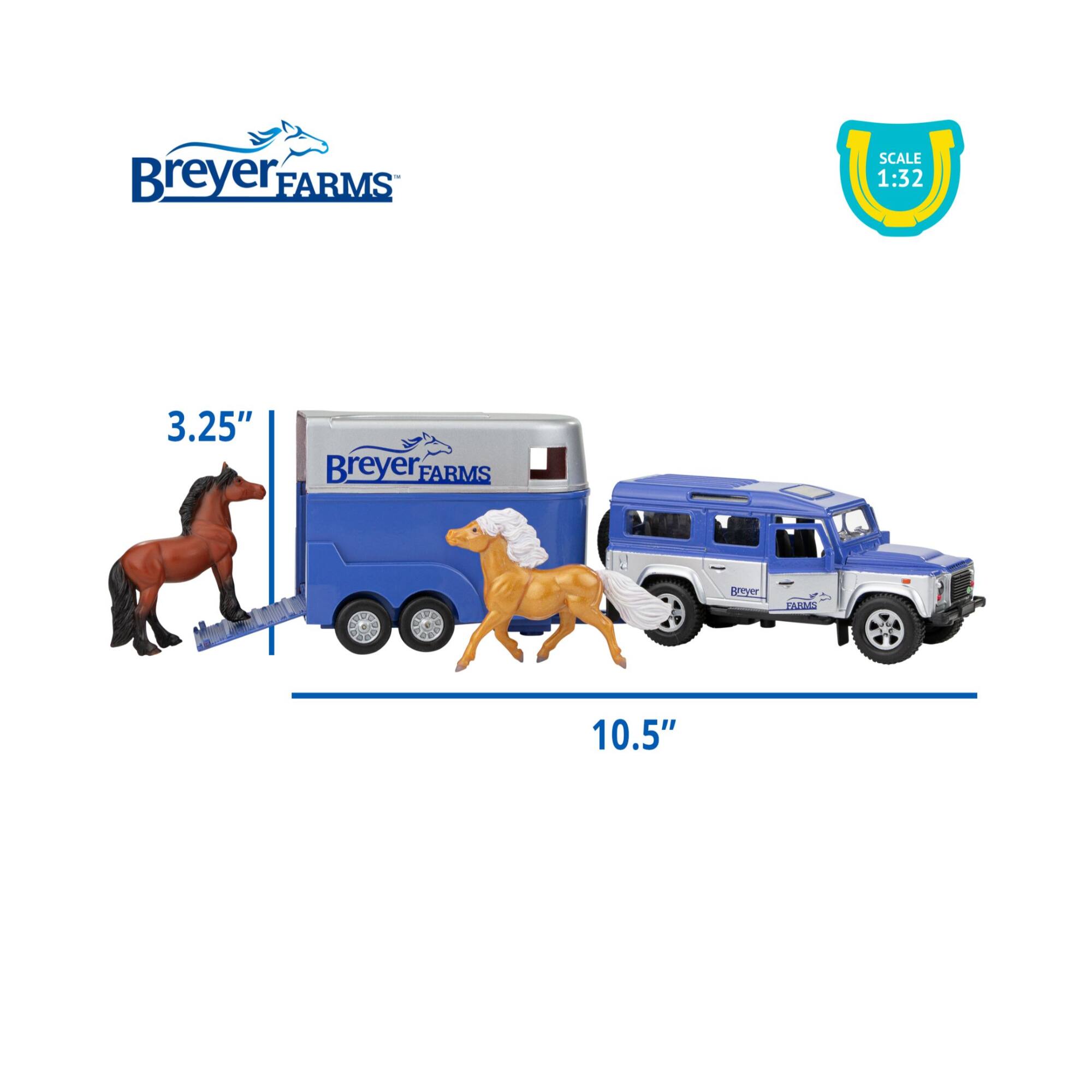 Reeves Breyer Land Rover, Trailer & Horses Play Set